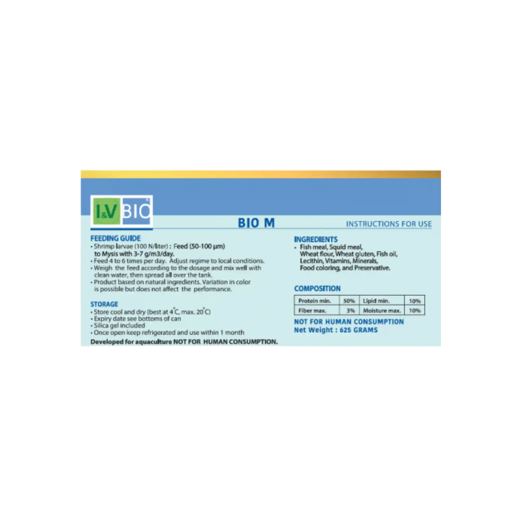 Pakan Benur Udang Bio M I & V - 625 g - 2